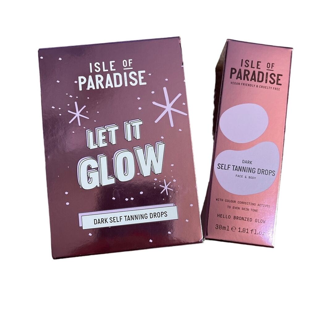 New & Sealed Isle of Paradise Hello Bronzed Glow Dark Self Tanning Drops 1 fl.oz